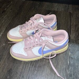 Nike Pink and Blue Sneakers Classic Low-Top Design